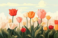 Tulip garden backgrounds outdoors flower. 