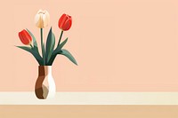 Tulip vase flower plant. 