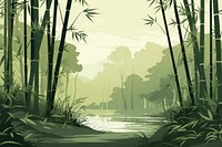 Green bamboo forest vegetation outdoors nature. AI generated Image by rawpixel.