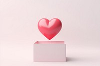 Hand drop heart box celebration symbol. 