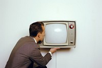 Vintage television wall electronics technology. AI generated Image by rawpixel.
