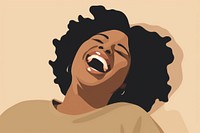 Black Chubby woman laugh laughing adult face. AI generated Image by rawpixel.