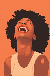 Black woman laugh laughing adult face. AI generated Image by rawpixel.
