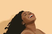 Black Chubby woman laugh laughing smile adult. AI generated Image by rawpixel.