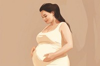 Fat pregnant woman portrait adult anticipation. AI generated Image by rawpixel.