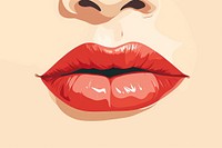 Lipstick kiss cosmetics fashion cartoon. 