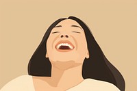 Asian chubby woman laugh laughing adult face. AI generated Image by rawpixel.