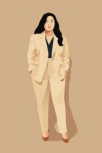 Asian Chubby woman adult suit portrait. 