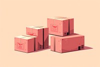 Delivery parcel boxs cardboard carton pink. 