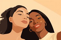 Two woman taking selfie adult togetherness affectionate. AI generated Image by rawpixel.