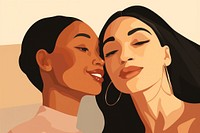 Two woman taking selfie adult togetherness affectionate. AI generated Image by rawpixel.