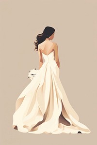 Wedding dress fashion gown. 