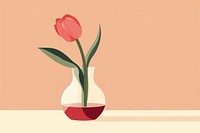 Tulip vase painting flower. AI generated Image by rawpixel.