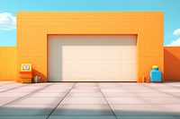Minimal garage cartoon architecture building. AI generated Image by rawpixel.