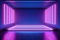 Neon room purple light architecture. 