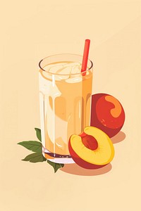 Peach juice drink fruit plant. AI generated Image by rawpixel.