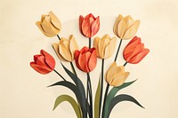 Tulip painting flower plant. 