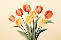 Tulip painting flower plant. 