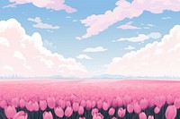 Tulip field backgrounds landscape outdoors. AI generated Image by rawpixel.