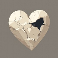 Heart with plaster creativity cracked damaged.