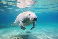 Dugong outdoors animal mammal. 