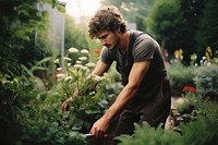 Men Gardener garden gardening. 