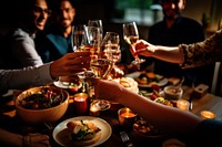 People party drink table food. 