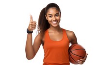 Young african american woman basketball portrait holding. 