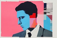 Business man art painting collage. 