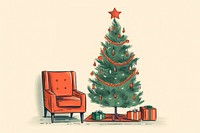 Christmas tree furniture cartoon. AI generated Image by rawpixel.