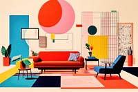 Living room art architecture furniture. AI generated Image by rawpixel.