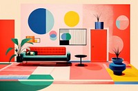 Living room art furniture painting. AI generated Image by rawpixel.