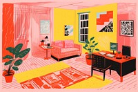 Living room illustration. 