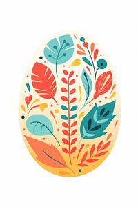 Hand-painted Easter egg pattern plant leaf. AI generated Image by rawpixel.