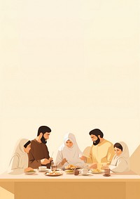 Muslim family adult table meal. AI generated Image by rawpixel.