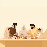 Muslim family restaurant dinner supper. AI generated Image by rawpixel.