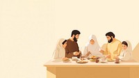 Muslim family adult meal food. AI generated Image by rawpixel.
