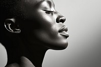 Black african woman skin photography portrait. 