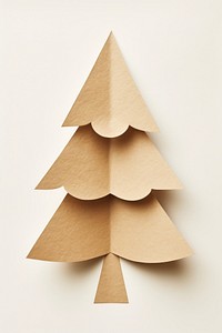 Chrismas tree paper art white background. 