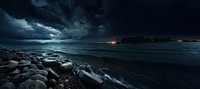 Before raining storm sea tranquility. AI generated Image by rawpixel.