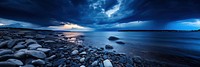 Before raining sea tranquility landscape. AI generated Image by rawpixel.