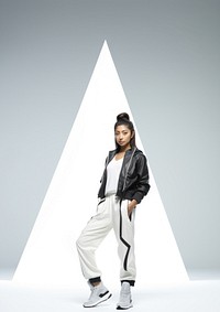 Asian female fashion model standing footwear portrait. AI generated Image by rawpixel.