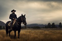 Black american cowboy mammal animal horse. 