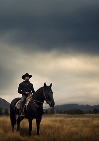 Black american cowboy mammal animal horse. 