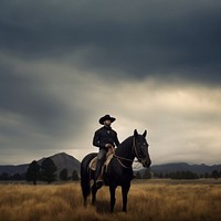 Black american cowboy horse mammal animal. 