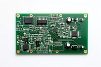 Electronics white background microcontroller motherboard. 