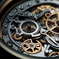 Gears wristwatch metal wheel. 