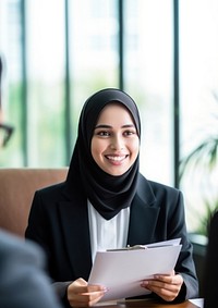 Muslim senior female lawyer adult architecture headscarf. 