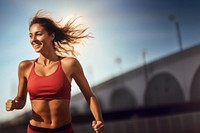 Woman running jogging adult determination. 