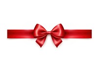 Ribbon bow red white background. 